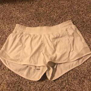 White Lululemon Hotty Hot Shorts